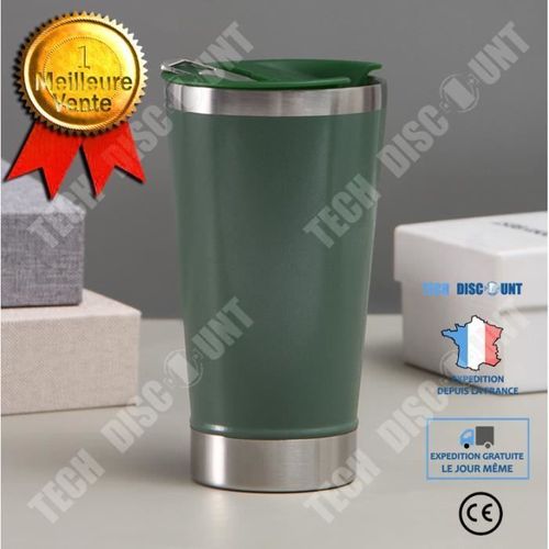 Td® Tasse À Café, Tasse Verte, Conservation De La Chaleur, Stockage Au Froid, Tasse De Voiture En Acier Inoxydable Portable Et Embar