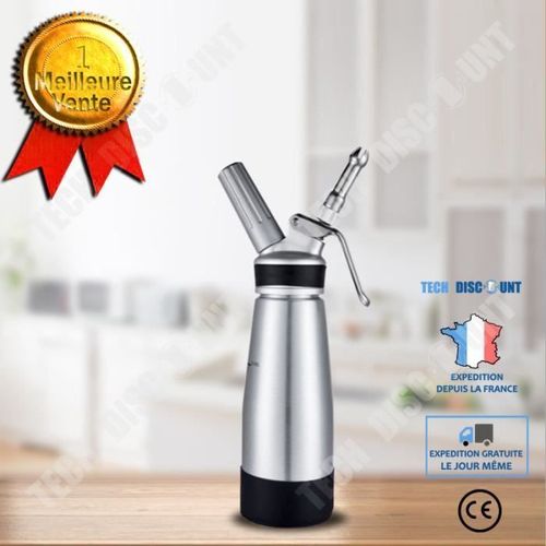 Td® Siphon Chantilly 0,5l Ml Inox Amovible Cuisine Recharge Professionnel Accessoire Inoxydable Pistolet Gateau Creme Machine Glacee