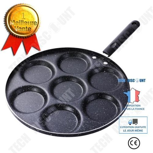 Td® 7 Trous Poêle À Frire Anti-Adhésif Oeufs Frits Pan De Cuisson Burger Moule Ménage Cuisine Ustensiles De Cuisine