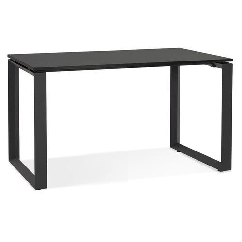 Petit Bureau Droit Design 'bakus' En Bois Et Métal Noir - 120x60 Cm