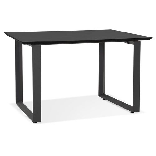 Bureau De Direction Droit 'gimini' En Bois Et Métal Noir - 130x70 Cm