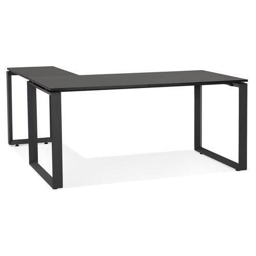 Bureau D'angle Design 'bakus' En Bois Et Métal Noir - 160 Cm