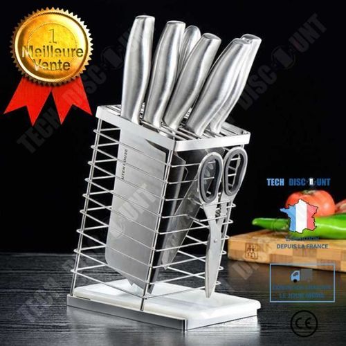 Td® Bloc De Couteaux En Inox Range-Couteaux Organisateur- Ustensile De Cuisine 10 Slots