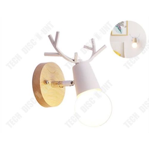 TD® lampe murale cerf interieur exterieur salle de bain chambre led enfant sans fils eclairage decoration design pas cher moderne