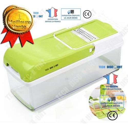 Td® Coupe-Légumes Intelligent Multi Fonctionnel Blanc Et Vert - 9 En 1 Mandoline De Cuisine Efficace Déchiqueteuse Râpe Trancheuse