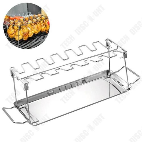 Td® Pliant Poulet Rack Stockage Portable En Acier Inoxydable Maison Four Barbecue Plaque Barbecue Grill Barbecue Ensemble D'outils