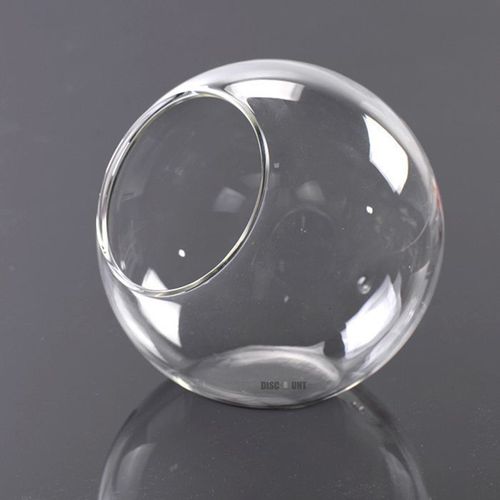 Vase En Verre Paysage Td® 18 Cm De Diamètre Rond Et Lisse Vase À Toit Incliné