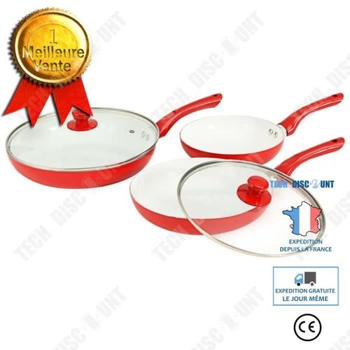Td® Ensemble D'ustensiles De Cuisine 5 Pcs Rouge Aluminium
