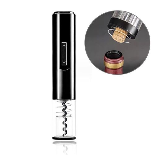 Td® Tire Bouchon Électrique Ouverture Ouvre Bouteille Bouteille Vin Moderne Éclatante Cadeau Anniversaire Rechargeable Noir Bouchon