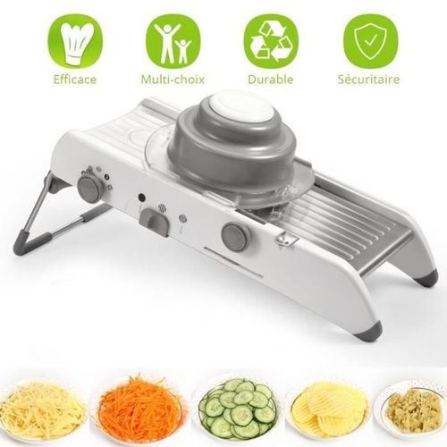 Mandoline De Cuisine Multifonctions Professionnel - Mandoline Légumes Pliable Réglable En Acier Inoxydable De Haute Qualité Et Abs