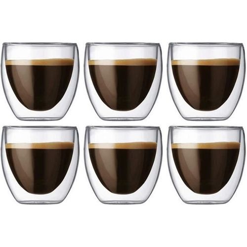 Td® Coffret De 6 Tasse À Café-Expresso-Espresso En Verre - 80ml , Set-Tasses À Café Double Paroi, Tasse Expresso Originale.