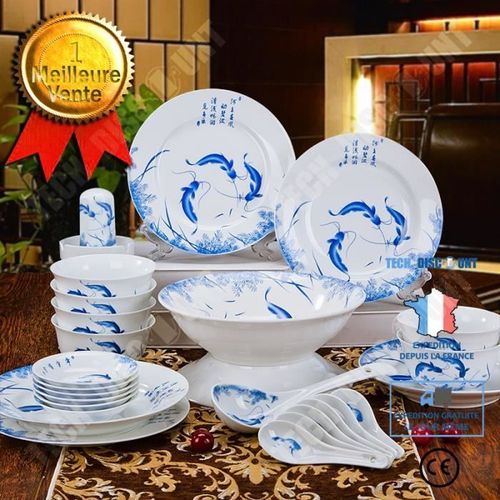Td® Ensemble De Bols En Porcelaine Bleue Et Blanche De Style Chinois