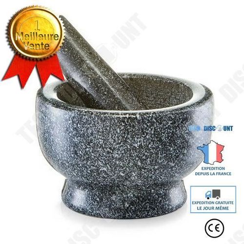 Td® Mortier D'ail En Marbre Presse-Ail En Granit Broyeur Ménager Pour Écraser Le Mortier De Mortier En Pierre