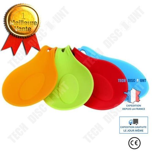 Td® Lot De 4 Repose-Cuillère En Silicone Pour Ustensiles De Cuisine