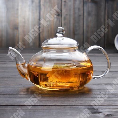Td® Théière Cafetière De 600 Ml En Verre Résistant À La Chaleur Transparente Avec Couvercle Et Infuseur Filtre-Cadeau-Thé Infusions