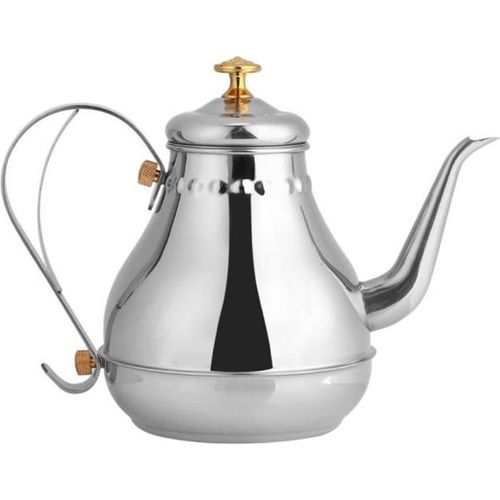 1.2l Théière, Cafetière - Bouilloire À Thé En Acier Inoxydable Poli Avec Infuser Filtre À Thé, Infuseur De Thé Pot Avec Couvercle