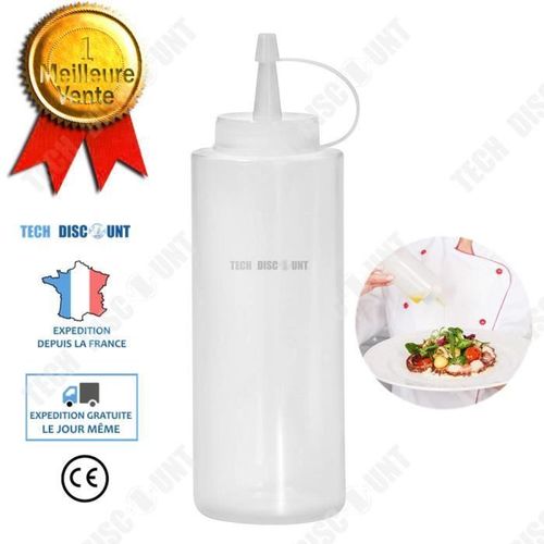 Td® Flacon Sauce Plastique Cuisine Transparent 360ml Coulis Precision Poire Distributeur Bouteille Ketchup Barbecue Mayonnaise Stock
