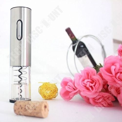 Td® Tire Bouchon Électrique Ouverture Bouteille Vin Apparence Moderne Éclatante Cadeau Anniversaire Pile Batterie Rechargeable Blanc