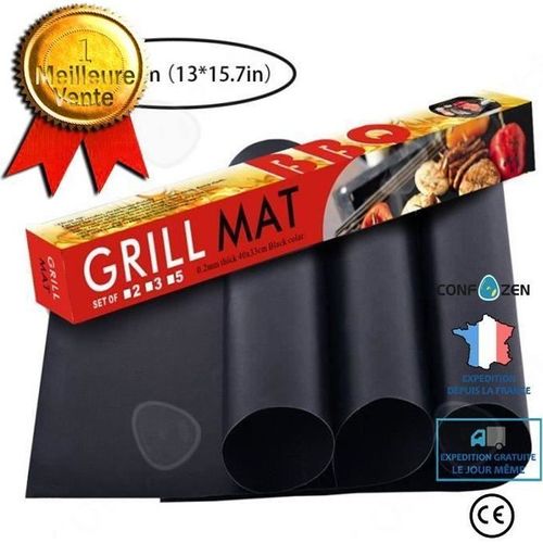 Confo Tapis De Gril Antiadhésif Réutilisable Tapis De Barbecue Ustensiles De Cuisine Haute Température Tapis