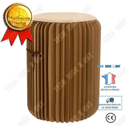 Td® 50cm Tabouret En Papier Pliant Nordique Simple Ménage Multi-Cinétique Économie D'énergie Espace Tabouret Pratique Marron