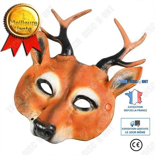 Td® Halloween Decoration Masque Animal Maquillage Accessoires De Costume Halloween Fête De Noël Masque De Cerf En Mousse Pu