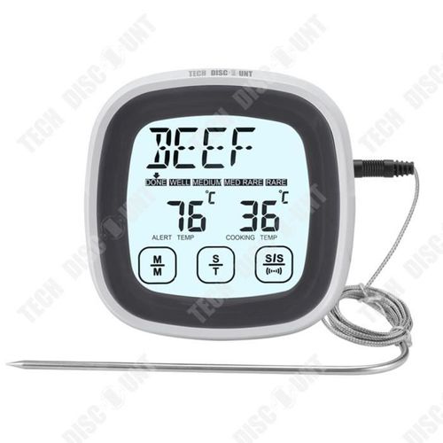 Td® Thermomètre Alimentaire Sans Fil À Écran Tactile Multifonctionnel Maison Extérieur Barbecue Thermomètre Cuisine Minuterie