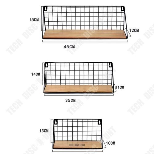 Td® Étagère En Fer Lot De 3 Pas De Perforation Rangement Combiné Convient Au Montage Mural Et À La Table