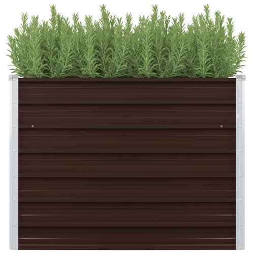 Vidaxl Lit Surélevé De Jardin Marron 100x40x77 Cm Acier Galvanisé