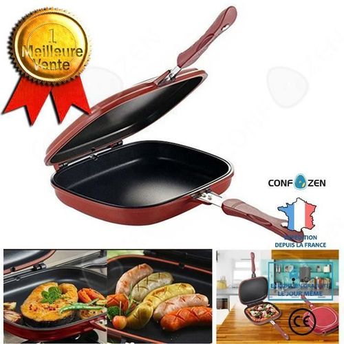 Confo Double Côté Grill Poêle À Frire Ustensiles De Cuisine Double Face Poêle Steak Poêle À Frire Accessoires De Cuisine Outil De 32