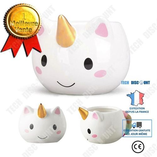 Td® Tasse En Céramique Arc-En-Ciel Créative Modélisation 3d Anime Petit Déjeuner Enfants Étudiant Tasse À Eau