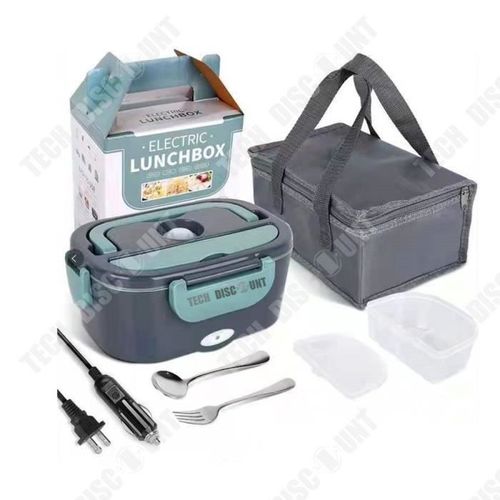 Td® Boîte À Lunch Électrique Plastique En Acier Inoxydable Maison De La Voiture Lunch Box Isolante Et Enfichable