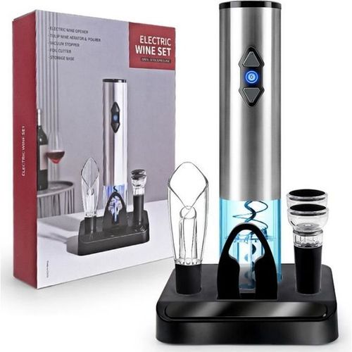 Ouvre-Bouteille De Vin Ouvre-Bouteille Avec Socle De Charge Ouvre-Bouteille Automatique À Induction Ouvre-Bouteille En Quatre Pièces