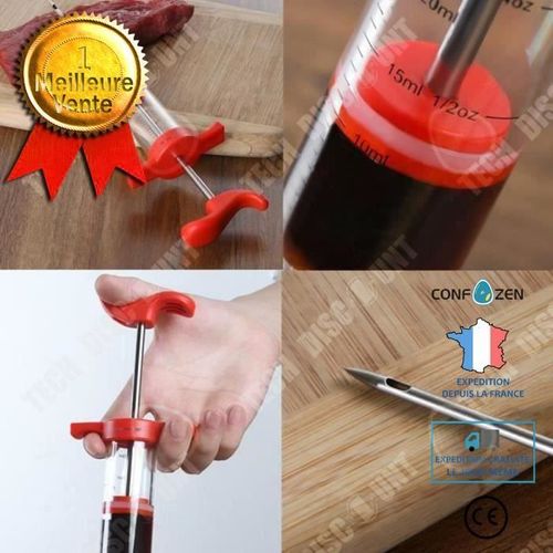 Confo® Seringue Alimentaire Plastique Avec Aiguille À Huile Marinade Sauce Cuisine Pâtisserie Adulte Viande 30ml Graduée Ustensile I