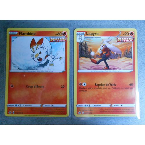 Flambino 026/198 + Lapyro 027/198 - Eb6 - Règne De Glace - Vf