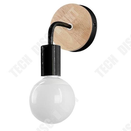 Td® Applique Murale Led Ventouse Simple Décoration D'intérieure Rétro Restaurant Couloir Chambre Bois Massif Post-Moderne Design Sty