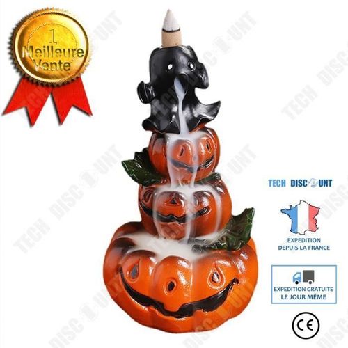 TD® Halloween decoration brûleur d'encens à refoulement de citrouille d'Halloween en résine brûleur d'aromathérapie européen créatif