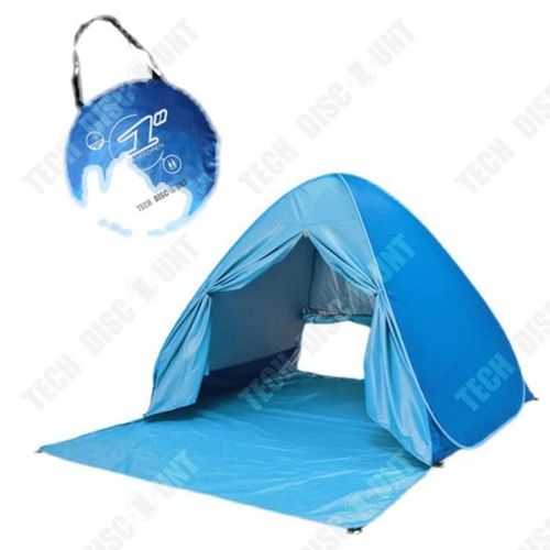 Td® Tente De Plage Extérieure 200×165×130cm Revêtement De Protection Solaire Avec Rideau De Porte Tente Solaire De Bord De Me
