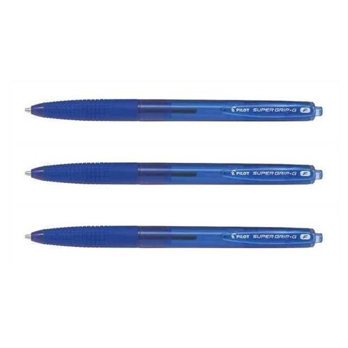 Pilot Lot De 3 Stylos À Bille Rétractable Super Grip G, Bleu