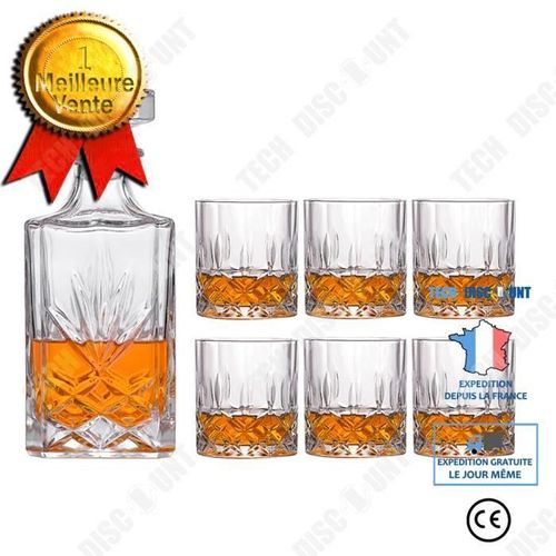 Td® Carafe 750 Ml Bouteille 6 Pièces 300 Ml Verre À Whisky Carafe En Cristal Ensemble De Vin En Verre Européen