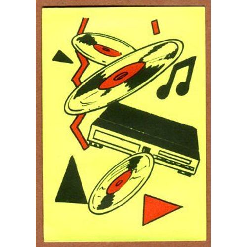Panini Stickers - Collection Musique - Jaune Fluo - Années 80