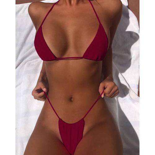 Couleur Comme la photo montre Maillot de bain 2 pieces Sexy pour femmes Bikini ensemble deux pieces Rakuten