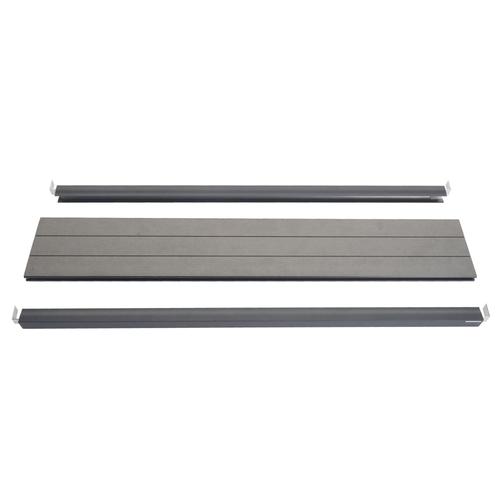 Set De Finition Pour Brise-Vue Wpc Sarthe, Profil De Finition Brise-Vent, Poteaux Wpc   90cm, Gris