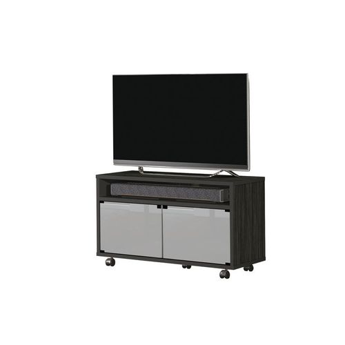 Munari Meuble Tv Matera Mt110ne (Blanc - Laminé Et Verre)