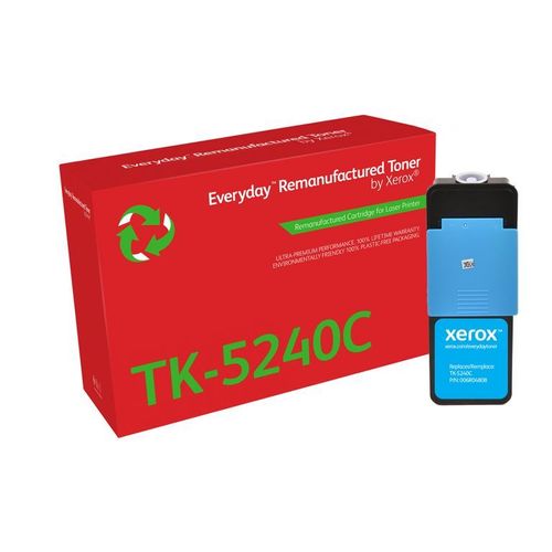 Everyday Rigenerato Toner rigenerato Everyday? di Xerox Ciano compatibile con Kyocera TK-5240C, Capacità standard