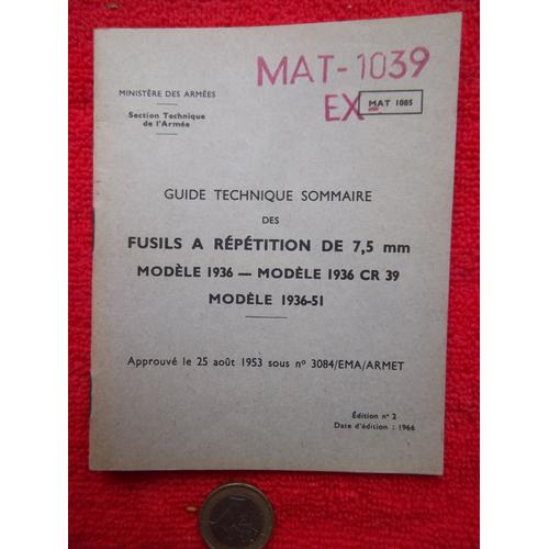 Guide Sur Le Fusil À Répédition De 7.5 Mm- Édition 1966