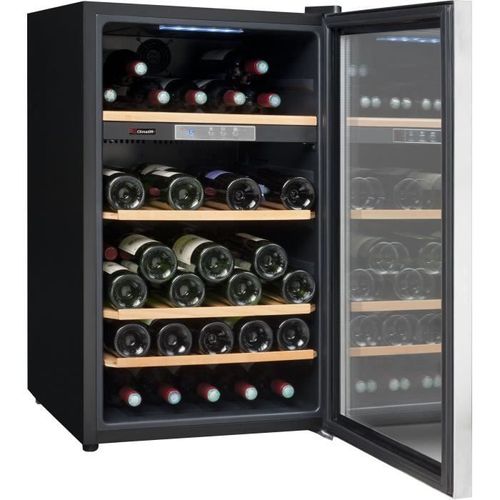 Cave à vin Climadiff CLS52NN - 128 litres Classe G Noir/inox - 52 bouteilles