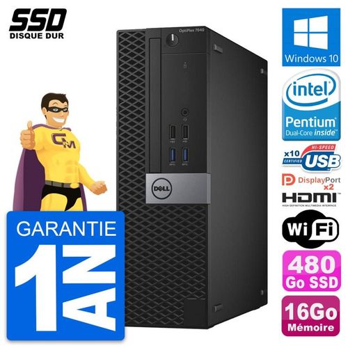 PC Dell OptiPlex 7040 SFF Intel G4400 RAM 16Go SSD 480Go HDMI Windows 10 Wifi