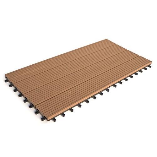 Dalle Terrasse Bois Composite clipsable - Brun Exotique - Lot de 6 dalles 30x60cm soit 1,08m?)