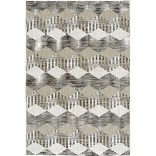 Tapis Graphique Essenza Marron - Cubes 3d Decoweb.Com - 120 X 170 Cm