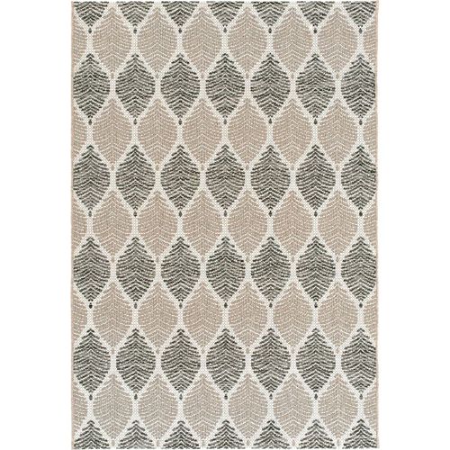 Tapis Essenza - Nature Urbaine - Feuilles Gris Et Beige Decoweb.Com - 60 X 110 Cm